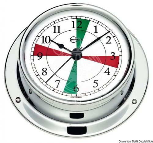 Barigo tempo s series clock with radio sectors chromed brass 88x25mm