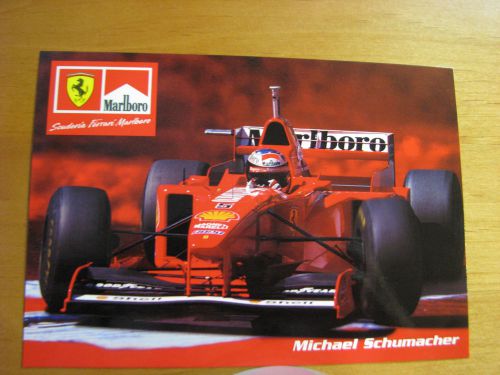 Ferrari card of michael schumacher ~ blank back #1