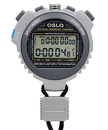 Oslo robic siler 60 sixty dual memory stopwatch with countdown timer, backlight,