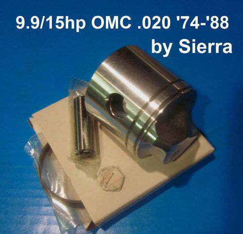 Piston kit omc 9.9/15hp .020 &#039;74-&#039;88 incl. rings &amp; wr. pin new by sierra
