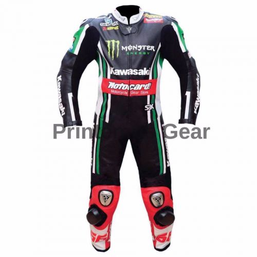 Tom sykes kawasaki 1&amp;2 piece motorbike | motorcycle racing leathers custom suit