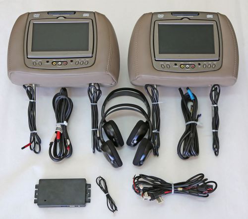Genuine gm headrest dvd kit 2003-2006 sierra suburban tahoe yukon tan leather