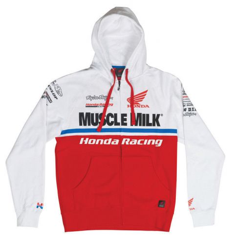 Troy lee designs honda team mens zip up fleece white/red