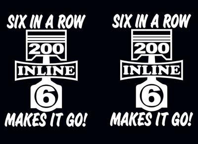 200 inline 6 piston decal set straight six engine emblem sticker i6 decals