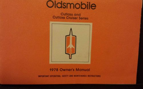 1978 oldsmobile cutlass cruiser owners manual guide reference operator book oem