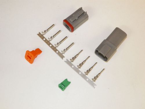 4x gray deutch dt series connector set 14-16-18 ga stamped nickel terminals
