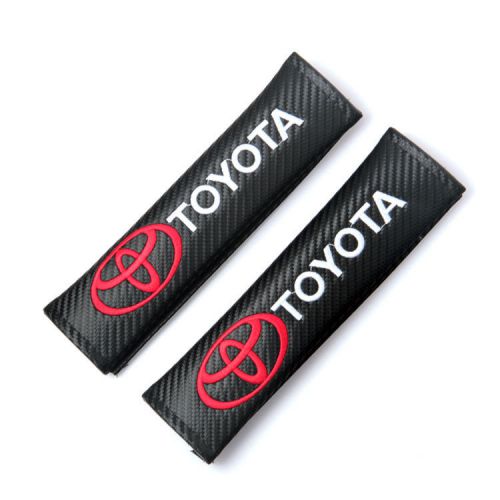 Black carbon fiber car seat belt cover shoulder pad for toyota free shipping 2pc