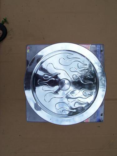Chrome flamed 14 inch air cleaner assembly with element