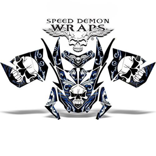 Ski-doo rev xp snowmobile sled graphics kit wrap decals 2008-2014 blue skullen