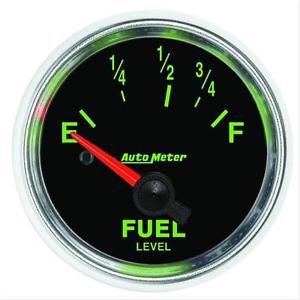 Autometer gs electrical fuel level gauge 2 1/16&#034; dia black face 3815 73-10 ohms