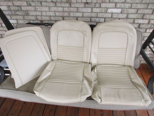 Nos r 1967 mustang front bucket seat covers/upholstery parchment 1 pair