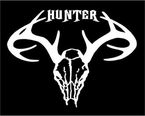 Hunter whitetail deer skull 6&#034;x 6&#034; vinyl decal -free shipping