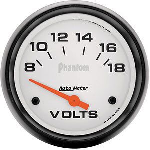Autometer 5891 phantom 2-5/8&#034; voltmeter gauge 8-18v