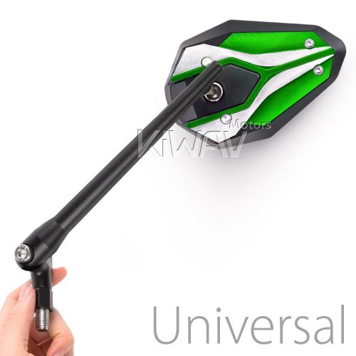 Mirrors viperii black green universal adjustable for harley cvo softail springer