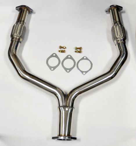 Y pipe catless straight downpipe exhaust fits nissan 370z infiniti g37