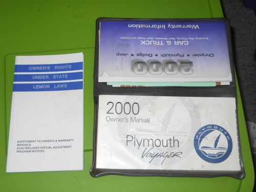2000 00 plymouth voyager owners manual literature guide oem