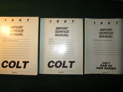 1987 dodge colt import service repair shop manual set