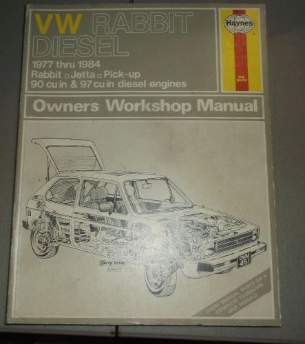 1977 - 1984 rabbit diesel volkswagen manual original vw jetta pickup 90cu 97cu