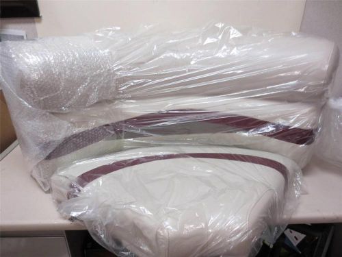 Wise 45" premier series pontoon radius corner cushion tan &amp; red boat seats