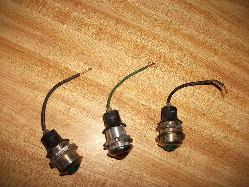 Vintage lot (3) oem stewart warner dash panel instrument gauge red green light