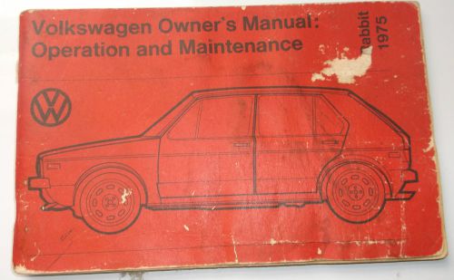 1975 volkswagen rabbit owners manual
