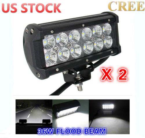 2x 7"36w 4wd vehicle cree led work light bar flood suv jeep fog driving lamp