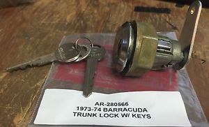 Mopar 1973-74 barracuda trunk lock with keys