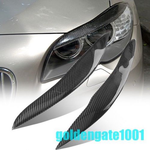 Carbon fiber headlight eyebrow eye lid fit bmw f10 550i 535i 528i f10 2011-14 gg