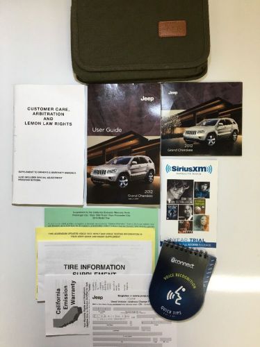 2012 jeep grand cherokee owners manual. free same day shipping! #0411