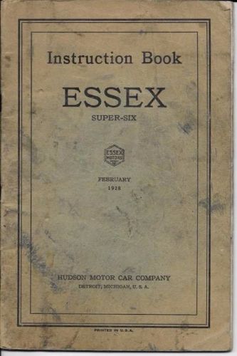 1928 essex original owners manual 36 pages