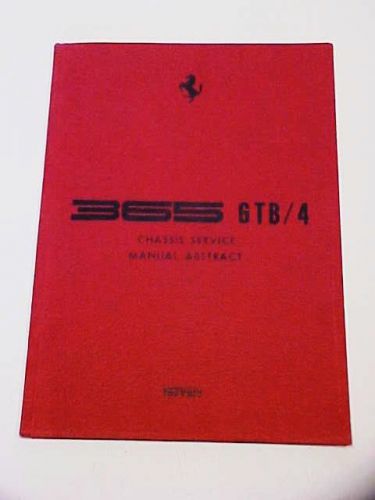 Ferrari 365 chassis workshop manual abstract gtb4 daytona gts4 vintage 46/71 oe