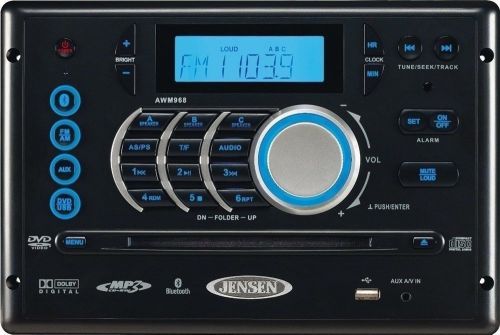 Jensen awm968 rv 12v wall mount am/fm/dvd/cd/usb bluetooth stereo radio w remote