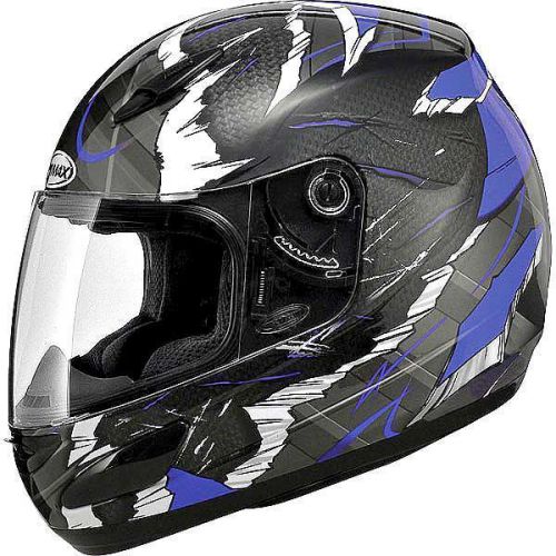 Gmax gm48 shattered full face helmet blue/black 2xl
