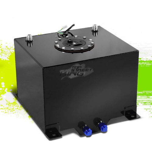 8 gallon lightweight race black aluminum gas fuel cell tank+ sender 15x12.5x10&#034;
