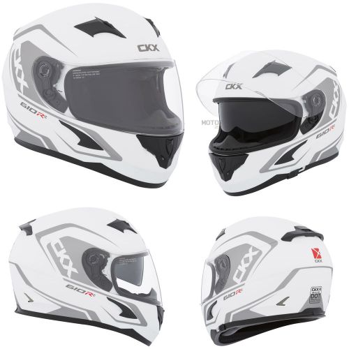 Motorcycle helmet full face ckx rr610 rsv meek grey  white mat small adult