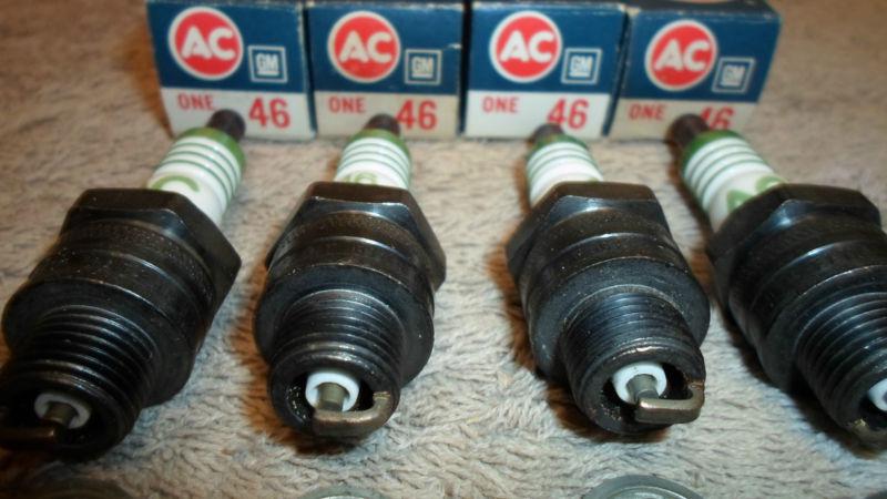 4 NOS AC 46 SPARK PLUGS GREEN RINGS SMALL BLOCK CHEVY CORVETTE, US $20.00, image 2