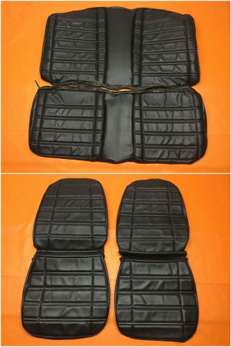 1969 plymouth roadrunner gtx front &amp; rear seat covers bucket style black vinyl