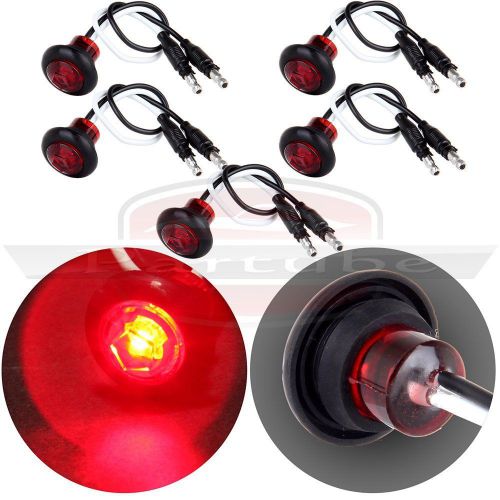 5x round 3/4&#034; red clearance led bullet lamp truck trailer light side marker