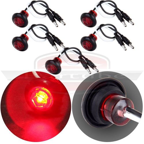 5x round 3/4" red clearance led bullet lamp truck trailer light side marker