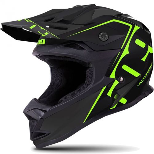 509 altitude snowmobile helmet - lime - matte black &amp; green - 509-hel-al7-__