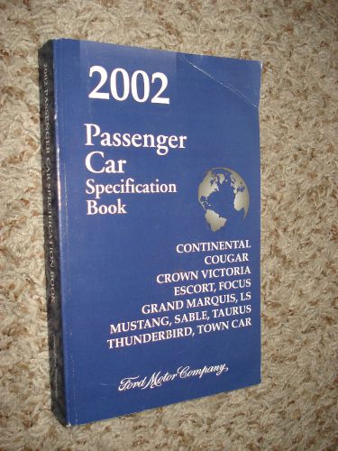 2002 ford specifications manual original book mustang taurus thunderbird &amp; more