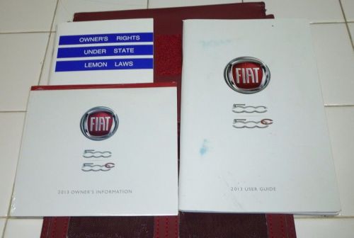 2013 fiat 500 500c user guide owners manual set dvd 13 +case