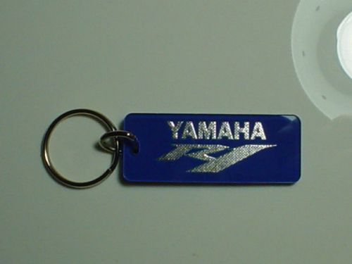 Yamaha r 1000 motorcycle key chain blue / chrome