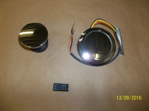 Harley flush mount fuel cap and gauge set