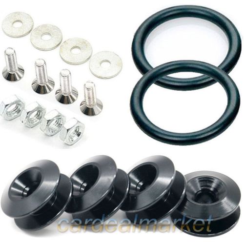 Black aluminum quick release fasteners for car  bumper fender hatch lid kit jdm