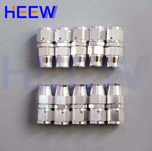 6an an6 silver straight swivel teflon ptfe e85 stealth fuel line hose fitting 10
