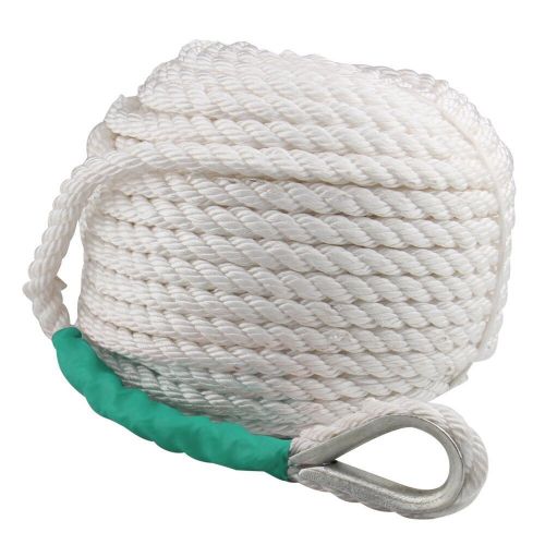1/2" 200ft twisted three strand nylon anchor rope braided boat line w/ thimble