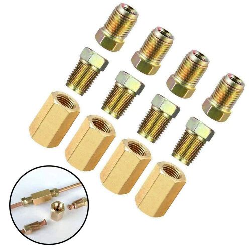 12Pcs Size 3/16 Brake Line Repair Female Union Inverted Nuts Gold Fittings Tube, US $13.12, image 3