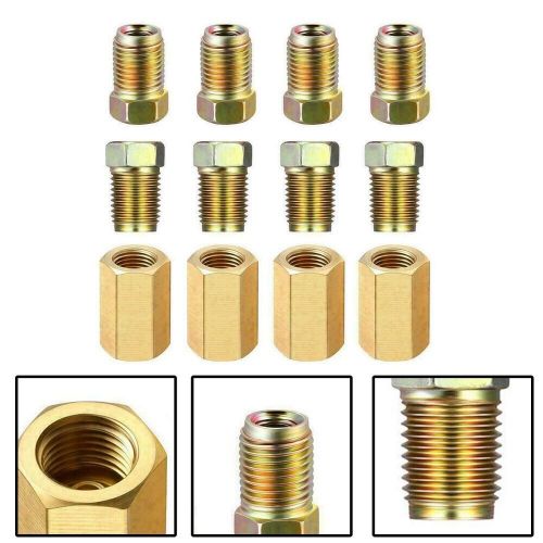 12Pcs Size 3/16 Brake Line Repair Female Union Inverted Nuts Gold Fittings Tube, US $13.12, image 4