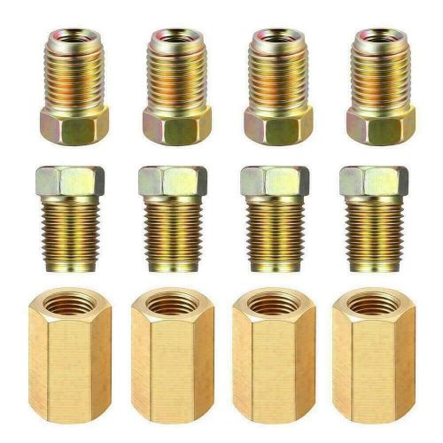 12Pcs Size 3/16 Brake Line Repair Female Union Inverted Nuts Gold Fittings Tube, US $13.12, image 5